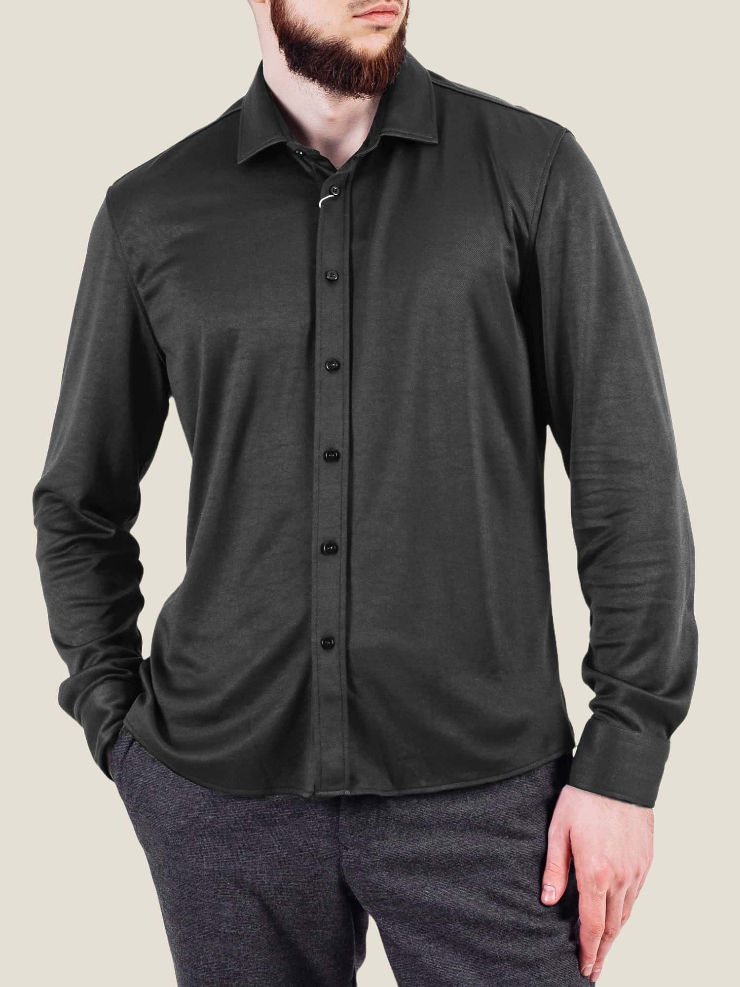 Текстильна сорочка темно-сіра