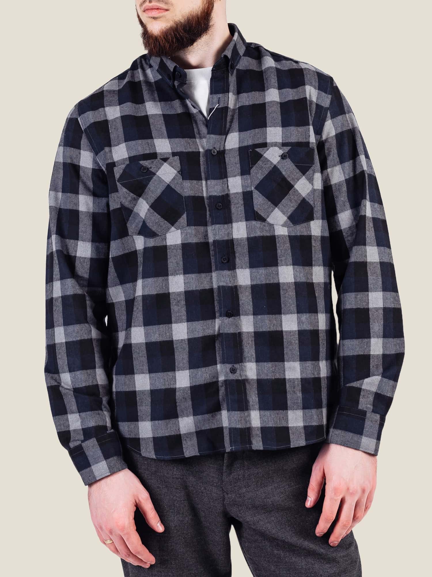 Фланелева сорочка синя