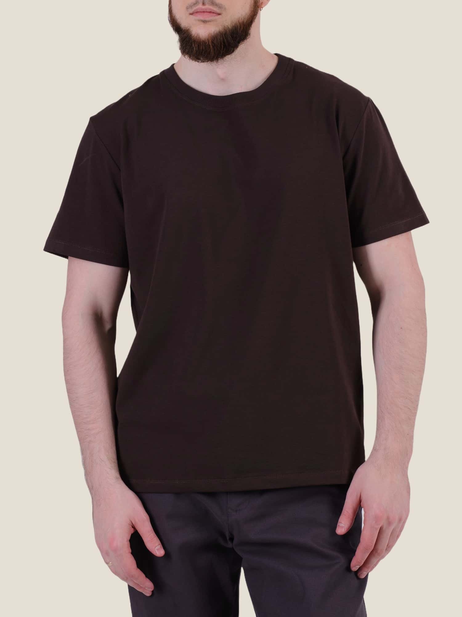 Футболка коричнева однотонна