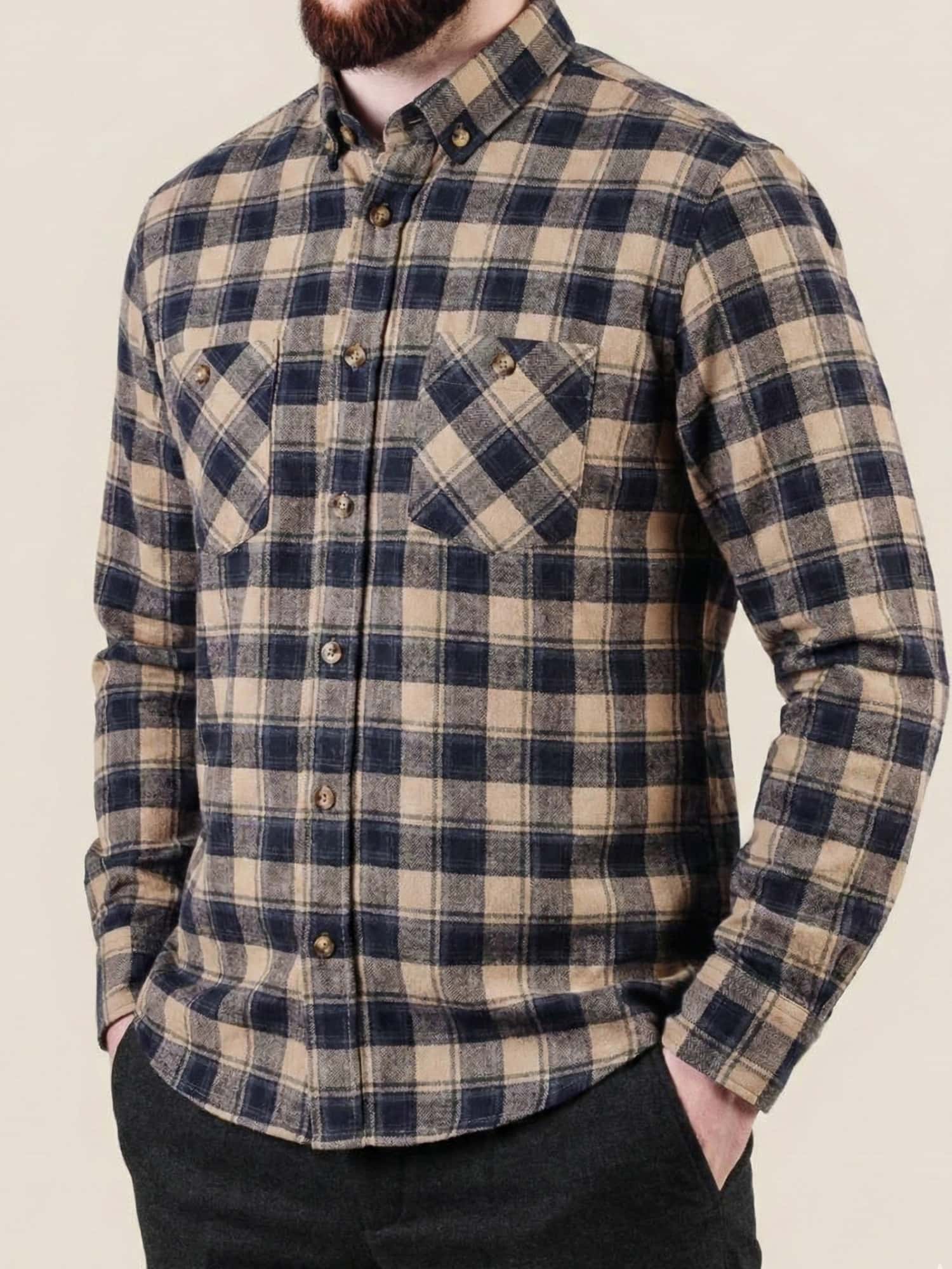 Фланелева сорочка гірчична