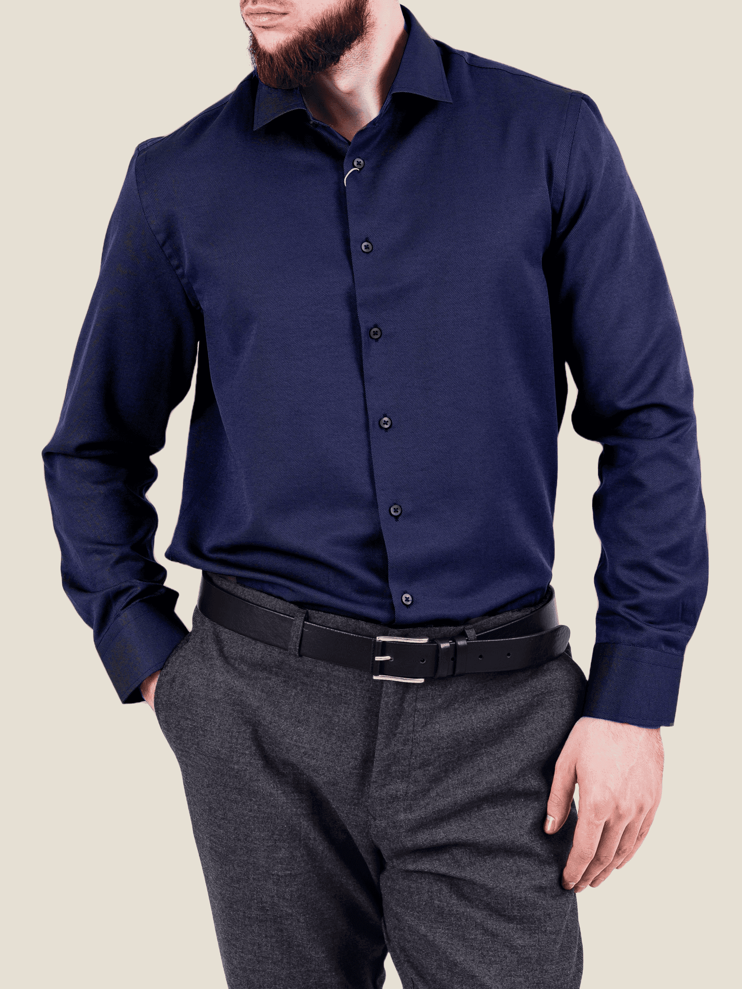 Класична сорочка темно-синя