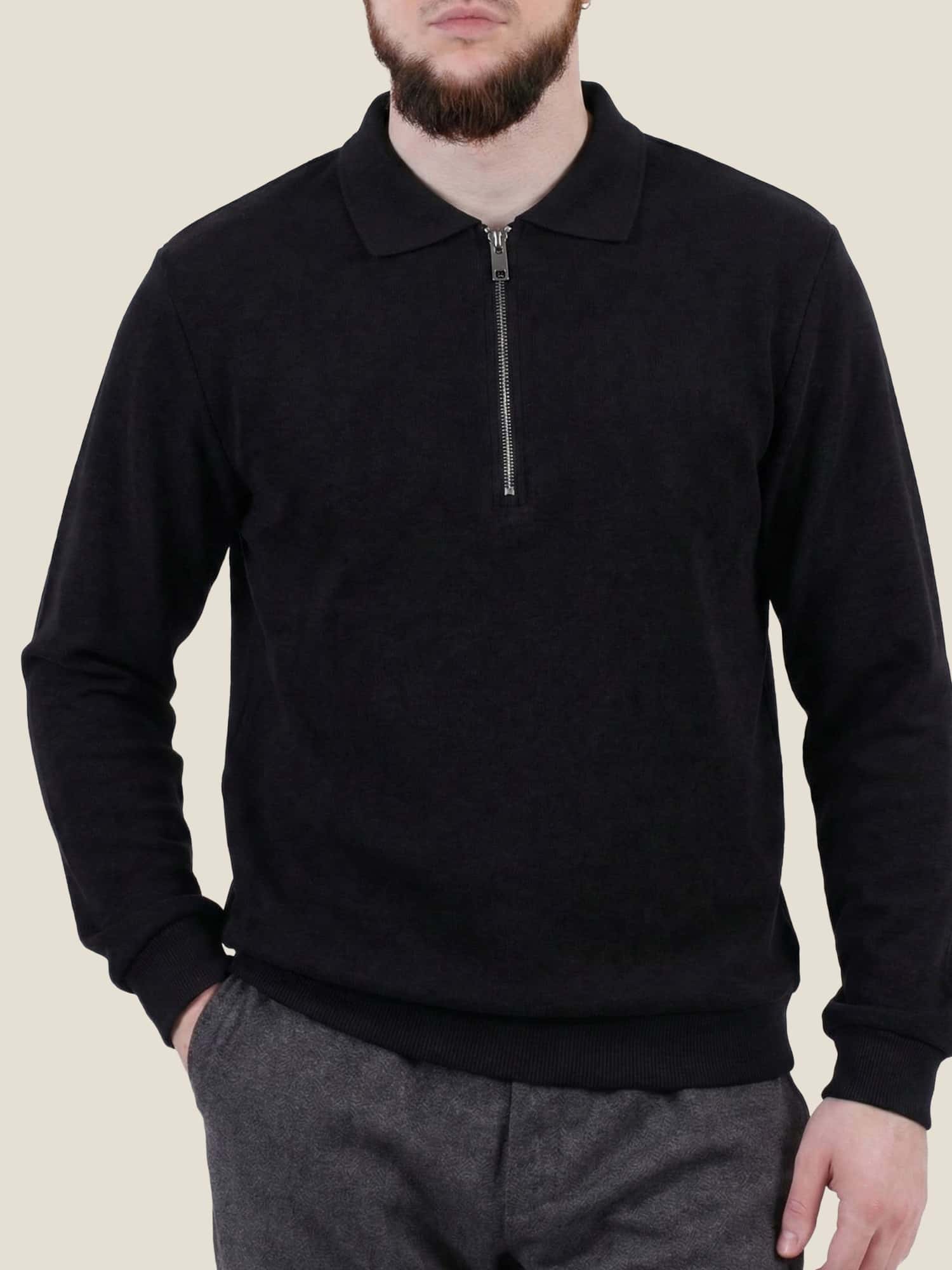 Джемпер-поло чорний